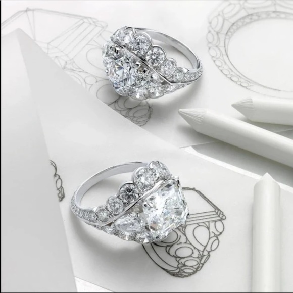 De Luxury 925 Silver Princess Cut Diamond Ring - Picture 6 of 6